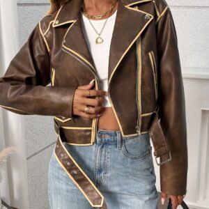 جاكيت الفينتج العصري: إطلالة متفردة بحزام أنيق