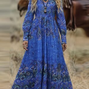 فستان الخريف والشتاء الساحر: أناقة عصرية بنقشات فنية لا مثيل لها!