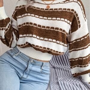 تألقي بأناقة دافئة: كنزة الشتاء الفاخرة بتصميم البلوكات اللونية