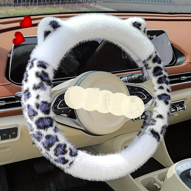 Winter Leopard Steering Wheel Cover: Warmth, Style, and Fun for Your Car! - Image 4