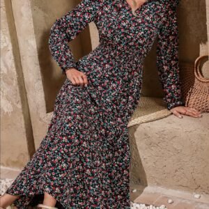 تألقي بأناقة فريدة: فستان الزهور بربطة أمامية!