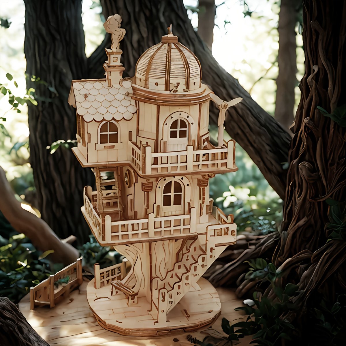 פנינה אדריכלית בידיים שלך: דגם בית עץ תלת-ממדי! – תמונה 8
