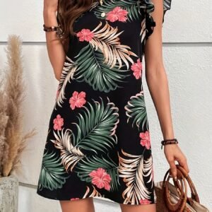 Summer Refreshment: A Vibrant Tropical Dress