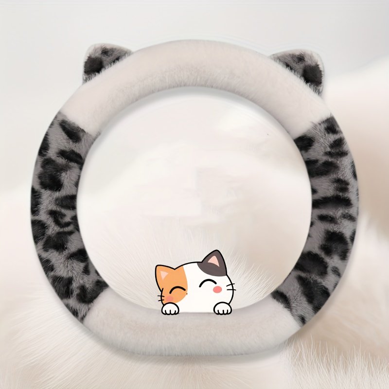 Winter Leopard Steering Wheel Cover: Warmth, Style, and Fun for Your Car! - Image 9