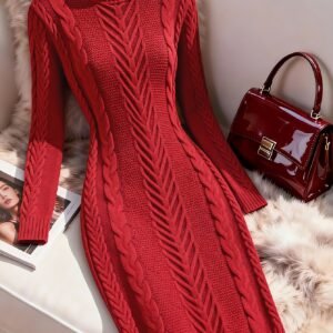 فستان الأناقة الدافئة: لمسة كلاسيكية متجددة لموسم الشتاء