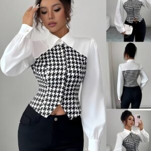 قميص الأناقة العصرية: نقشة المربعات ولمسات الألوان