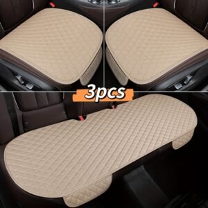 Elevate Your Rides: Premium Embroidered Linen-Look Car Seat Cushion Set