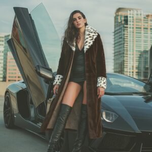 تألقي بفخامة الشتاء: معطف الفهد الأنيق بالخصر المحدد