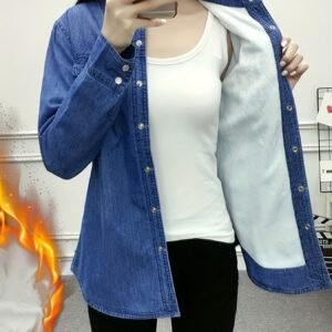 أناقة الدنيم الدافئة: قميص شتوي مبطن يلبي كل احتياجاتك!