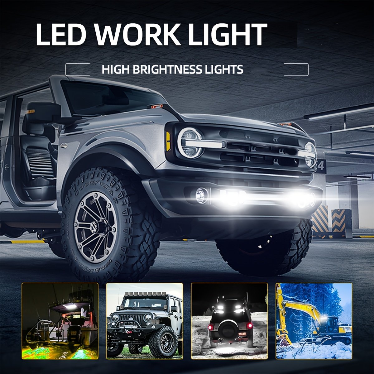 Drive with Confidence: Super Bright & Powerful Dual LED Work Lights - Image 9