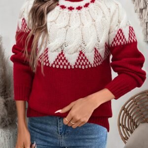 تألقي بدفء: كنزة الجاكار الزهرية أناقة لا مثيل لها!