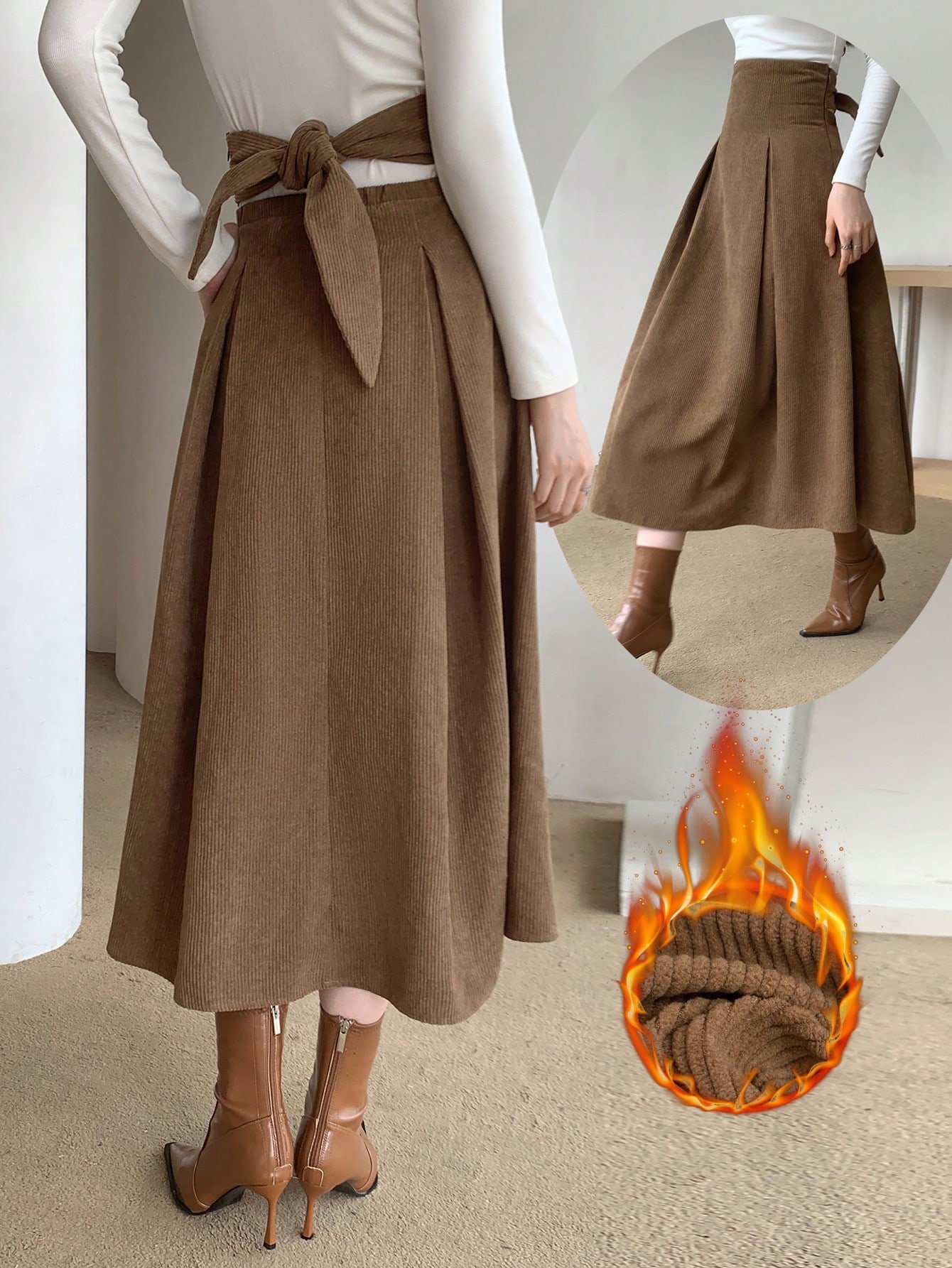 זוהרי בנגיעה קסומה: חצאית מותן גבוה פליסה אלגנטית!