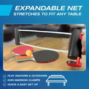 مجموعة تنس الطاولة المتنقلة: حول أي طاولة إلى ملعبك الخاص!