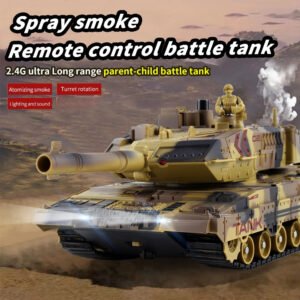 שלוט בשדה הקרב: טנק שלט רחוק מציאותי עם אפקטים של עשן ותכונות מתקדמות!