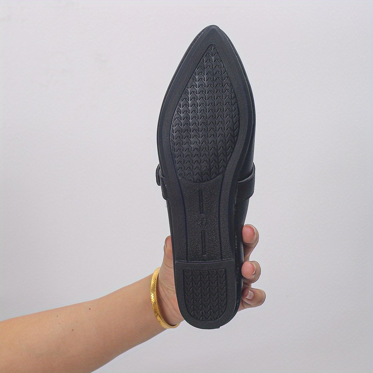 Chic White Pointed Flats with Captivating Gold Details - Image 12