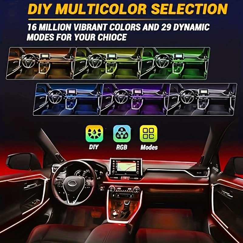 אווירת הרכב שלך בנגיעה: מערכת תאורת RGB חכמה 9 ב-1! – תמונה 5