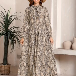 فستان البيزلي: تحفة فنية للخريف الأنيق