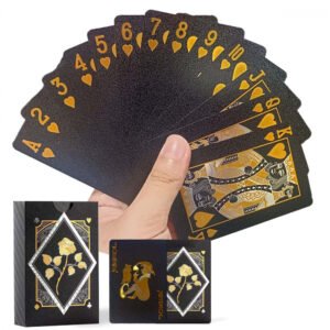 קלפי פוקר PVC שחורים יוקרתיים: עמידות מקצועית להנאה אינסופית!