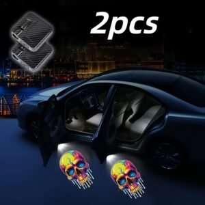 Smart Welcome Lights: Colorful Skull Projection Illuminates Your World!