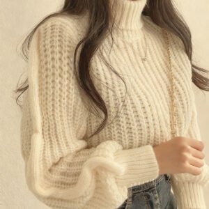 أناقة الشتاء الدافئة: بلوفر الرقبة العالية الفاخر