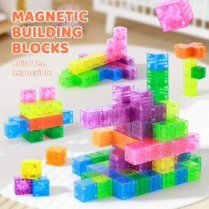 مكعبات الإبداع المغناطيسية الشفافة: حيث يلتقي الخيال بالواقع!