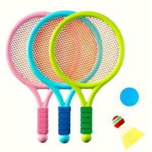 مجموعة المرح الرباعية: مضارب الريشة والتنس الملونة لمتعة لا تنتهي!