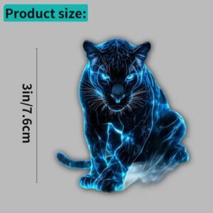 Electrifying Blue Cheetah Sticker: Glowing Eyes for an Unforgettable Look!
