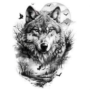 Unleash Your Style: Premium Scratch-Resistant Wolf and Bat Sticker!