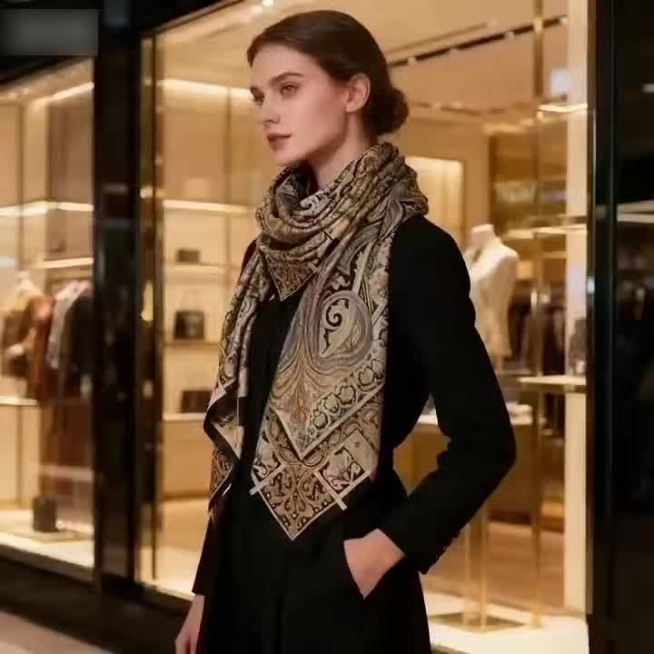 צעיף פייזלי יוקרתי: אלגנטיות שתשלים את המראה שלך. – תמונה 8