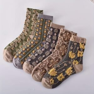 Women's Patterned Socks: 5 Pairs for Unmatched Comfort and Style!