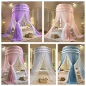 أحلام هادئة وأناقة ساحرة: ناموسية القبة الملكية الفاخرة