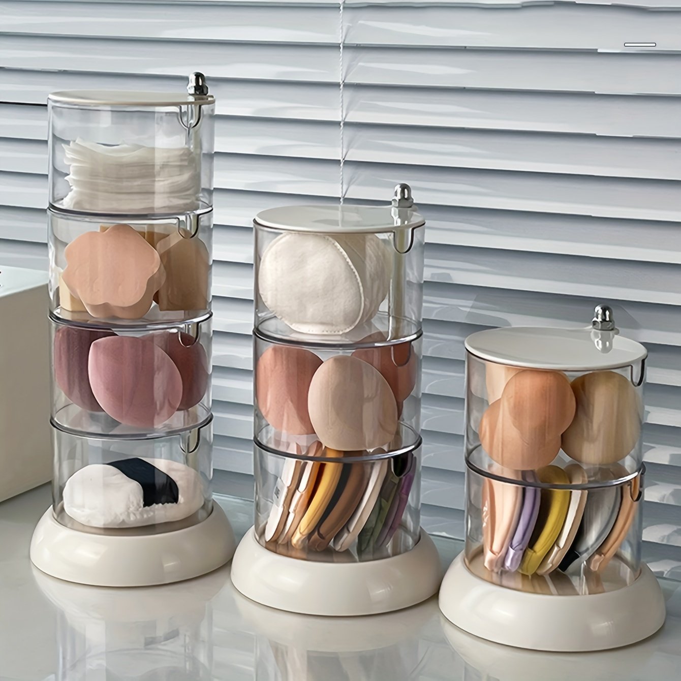 Transparent Rotating Makeup Organizer: An Elegant Touch for Your Beauty!