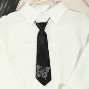 Crystal-Embellished Butterfly Bow Tie: Unique Sparkle for Every Look!