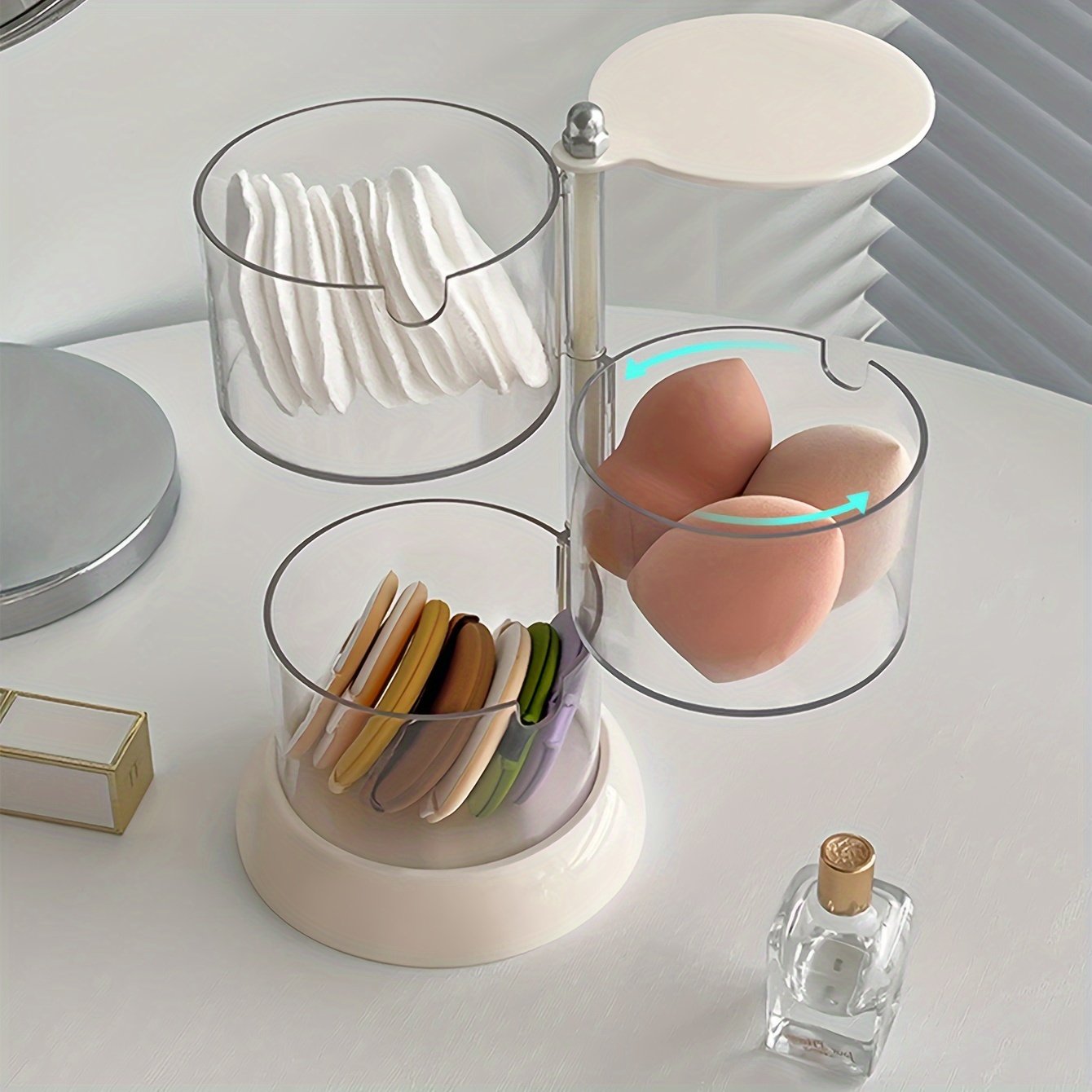 Transparent Rotating Makeup Organizer: An Elegant Touch for Your Beauty! - Image 6