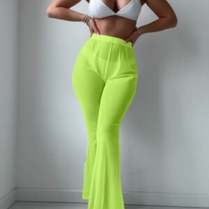 Elegant Sheer Flare Pants: A Captivating and Comfortable Look