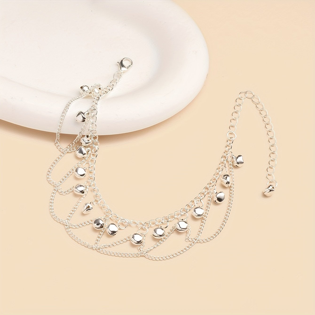 Silver Jingle Anklet: Feminine Charm in Every Step! - Image 3