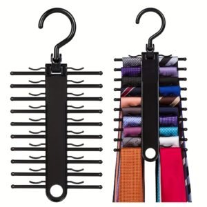 ארגנו את הסגנון שלכם בחוכמה: מתלה עניבות וחגורות מסתובב 360 מעלות!