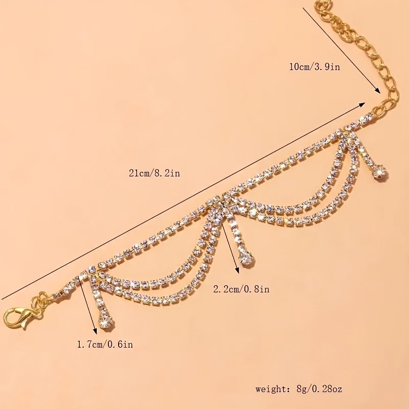 Sparkling Heart Anklet: The Magic of Golden Elegance for Your Feet - Image 7