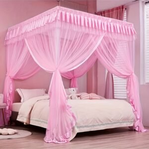 مظلة سرير الأميرة الوردية: لمسة من السحر لغرفتها!