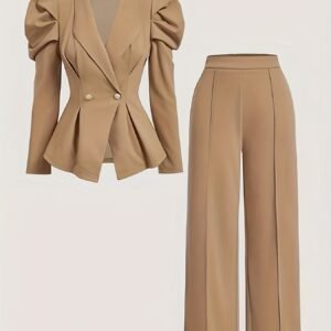 طقم الأناقة الخالدة: جاكيت وبنطال بتصميم عتيق مميز