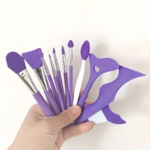 إتقان الجمال بلمسة سيليكون: مجموعة أدوات المكياج والعناية المتكاملة 11 قطعة!