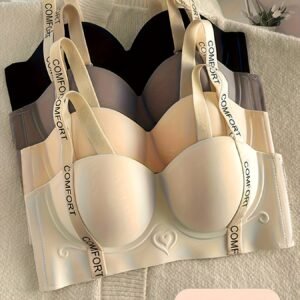 Peach Heart Bra Set: 4 Pcs of Ultimate Wireless Comfort & Elegance!