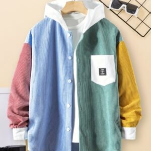 Trendy Hooded Boys' Shirt: All-Season Warmth & Style!