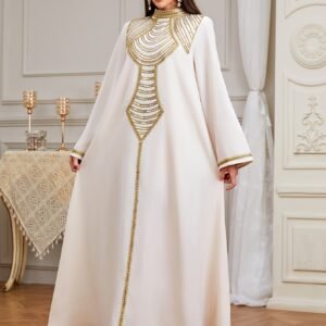 תזהרי בנגיעה של זהב: שמלת קפטאן ארוכה יוקרתית