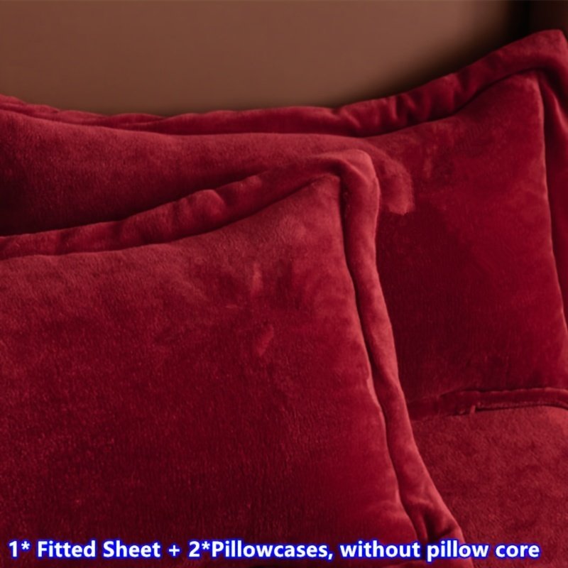 נוחות מלכותית בצבע בורגונדי: סט מצעי קטיפת חלב משולש יוקרתי! – תמונה 2