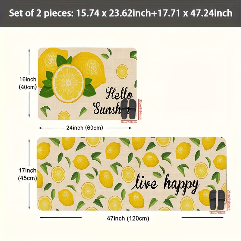 סט שטיחי לימון: זוהר הקיץ בלב ביתך! – תמונה 3