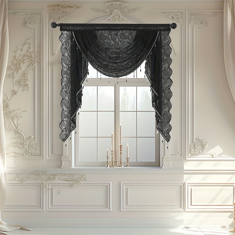 Vintage Grandeur, Modern Charm: The Enchanting Embroidered Iris Curtain
