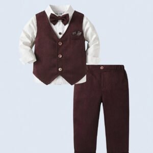 أناقة الأعياد والمناسبات: بدلة الأمير الصغير ثلاثية القطع