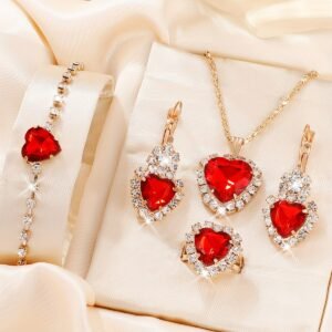 تألقي ببريق لا يُنسى: طقم المجوهرات الفاخر المكون من 5 قطع