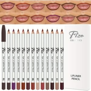 جمالكِ يكتمل: مجموعة أقلام تحديد الشفاه الـ 12 لونًا! تحديد وملء يدوم 24 ساعة.